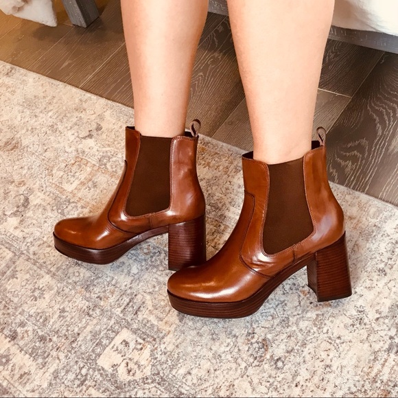 Pons Quintana Nepal Legno Brown leather platform ankle boots. Size 10. NWT - Picture 5 of 15